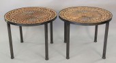 PAIR OF IRON OUTDOOR TABLES HA