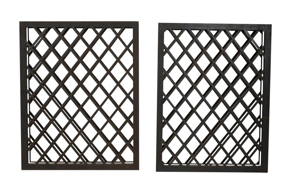PAIR OF IRON WINE RACKSPair of Iron