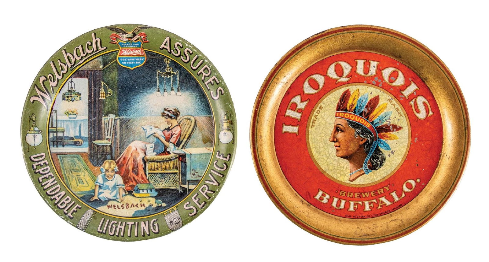 PAIR OF IROQOUIS BUFFALO BREWERY