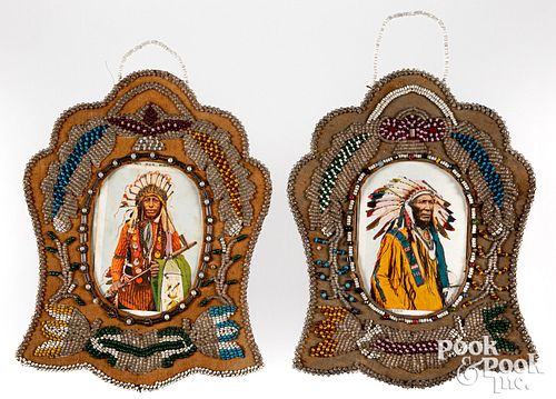 PAIR OF IROQUOIS INDIAN BEADED