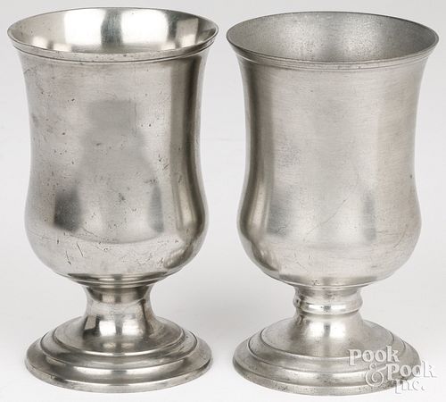 PAIR OF ISRAEL TRASK PEWTER