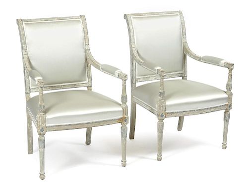 PAIR OF ITALIAN ARMCHAIRS, 19TH