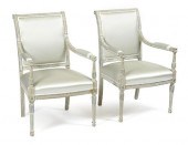PAIR OF ITALIAN ARMCHAIRS, 19T