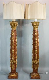 PAIR OF ITALIAN BAROQUE RED-PA