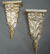 PAIR OF ITALIAN CARVED AND SIL