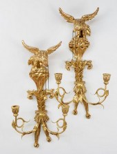 PAIR OF ITALIAN CARVED AND GIL