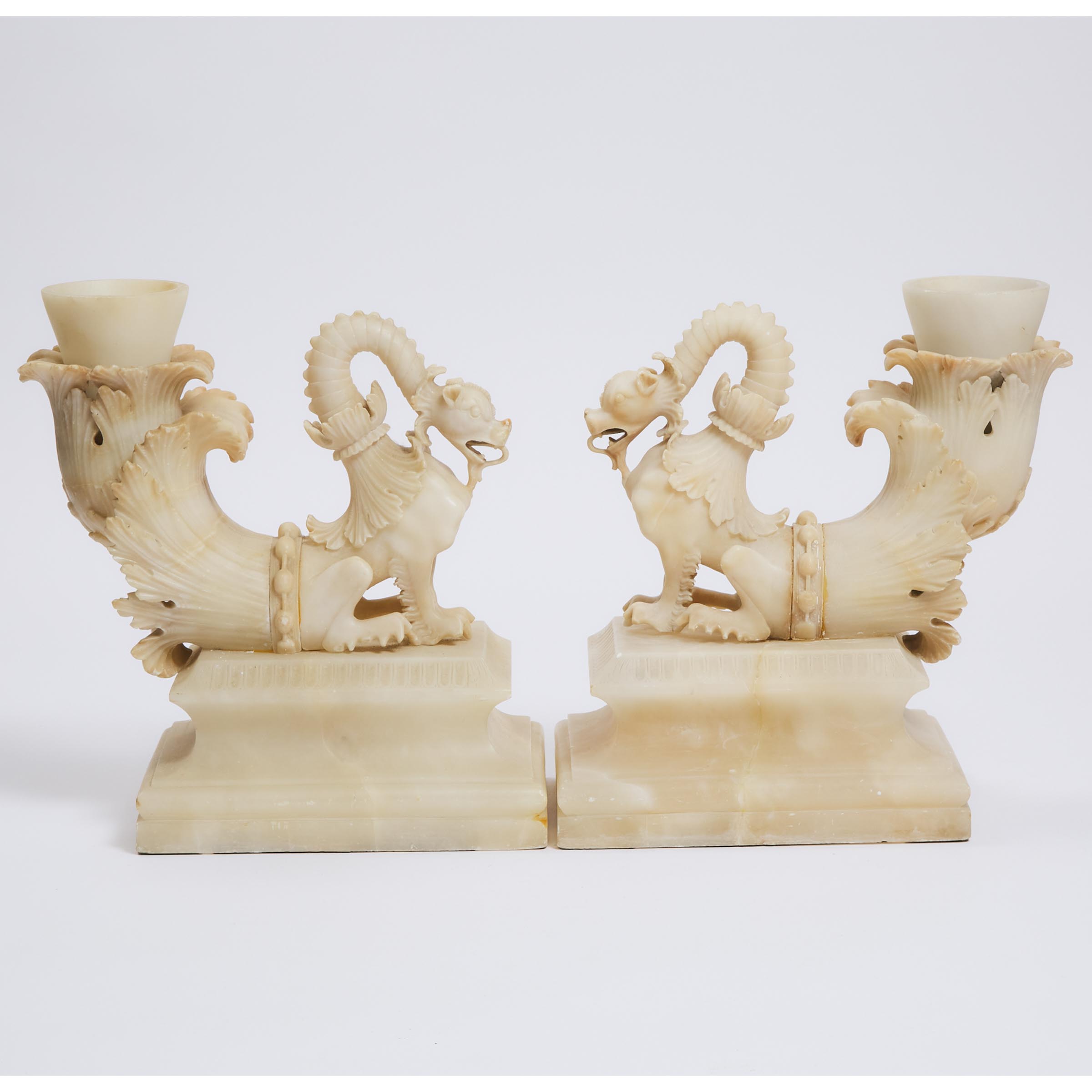 Pair of Italian Carved Dragon