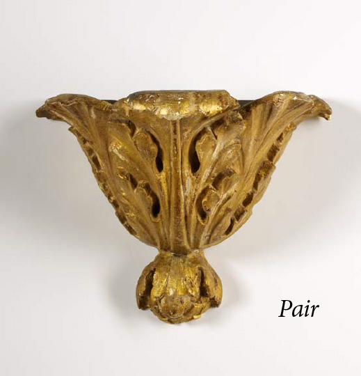 Pair of Italian Carved Gilt