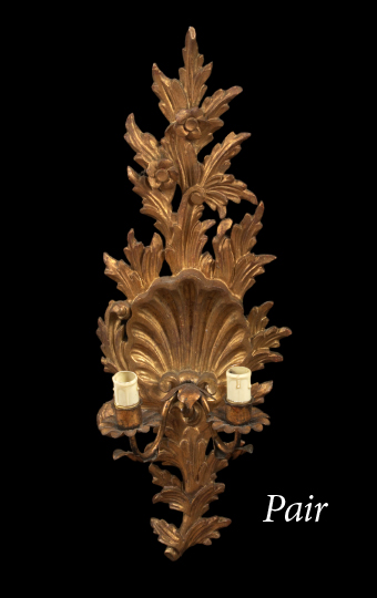 Pair of Italian Carved Giltwood and