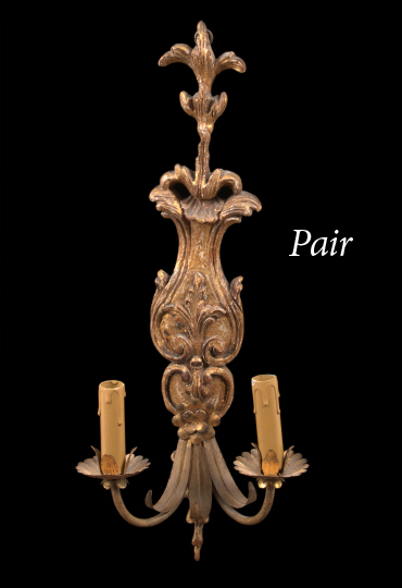 Pair of Italian Carved Giltwood and