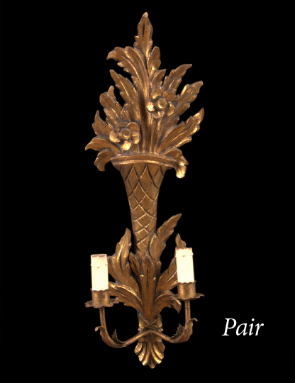 Pair of Italian Carved Giltwood and