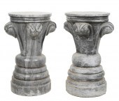 PAIR OF ITALIAN CARVED GREY MA