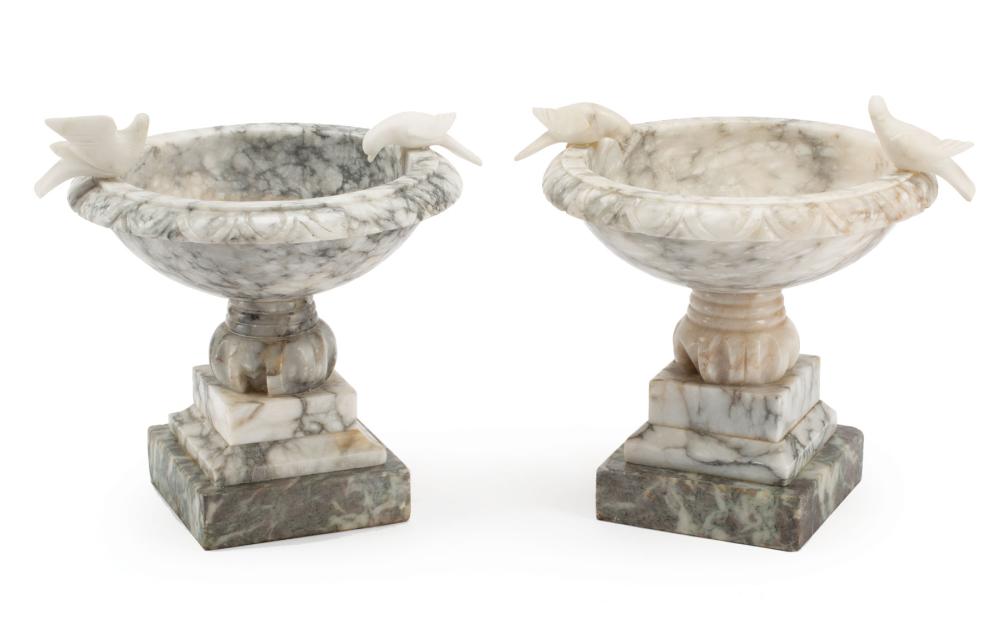 PAIR OF ITALIAN CARVED MARBLE