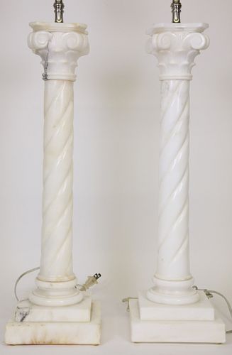 PAIR OF ITALIAN CARVED WHITE MARBLE