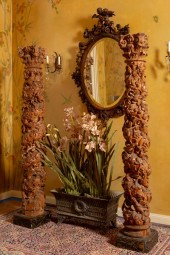 PAIR OF ITALIAN CARVED WOOD SO