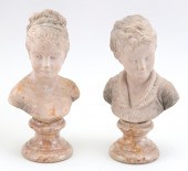 PAIR OF ITALIAN CERAMIC BUSTS