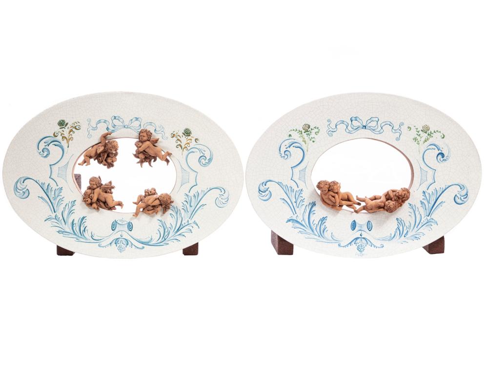 PAIR OF ITALIAN CERAMIC WALL