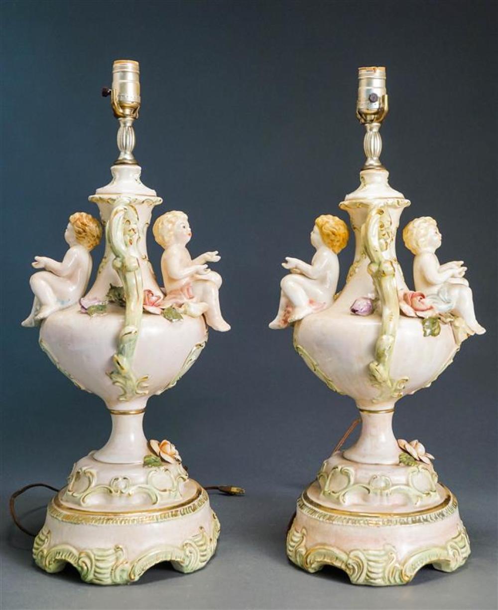 PAIR OF ITALIAN DECORATED AND