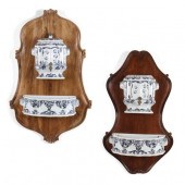 PAIR OF ITALIAN FAIENCE LAVABO