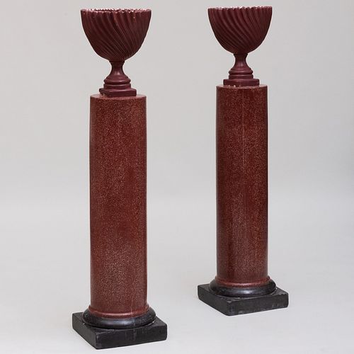 PAIR OF ITALIAN FAUX PORPHYRY