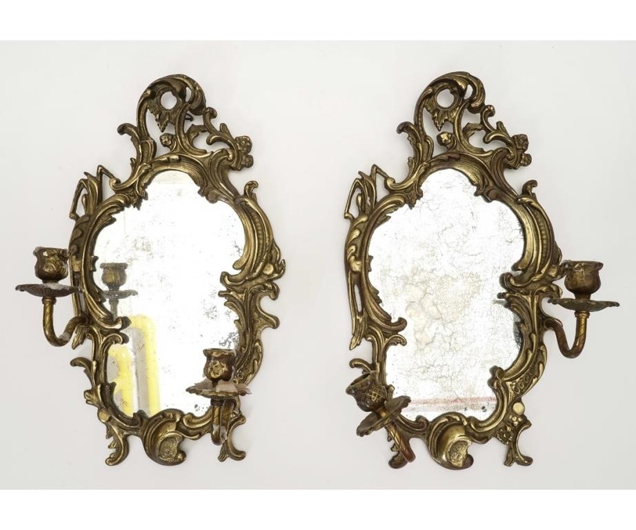 Pair of Italian gilt brass wall
