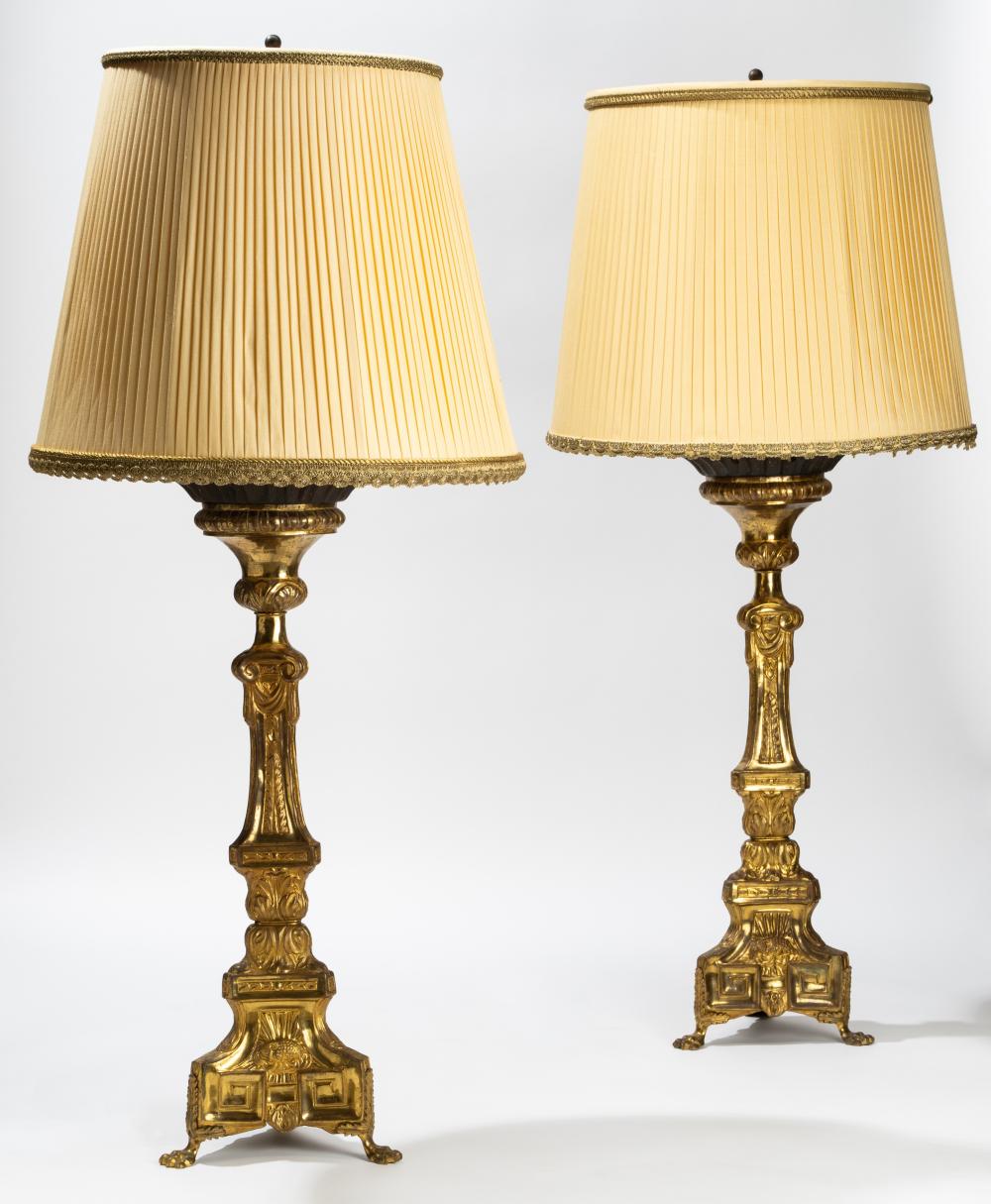 PAIR OF ITALIAN GILT BRASS ALTAR