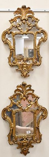 PAIR OF ITALIAN GILT FRAMED MI