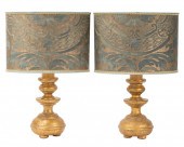 PAIR OF ITALIAN GILTWOOD AND F