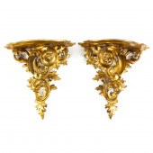 PAIR OF ITALIAN GILTWOOD AND G