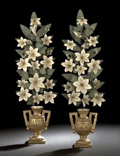 Pair of Italian Giltwood Floral