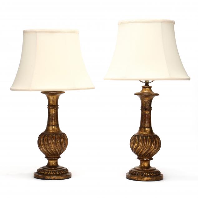PAIR OF ITALIAN GILTWOOD LAMPS