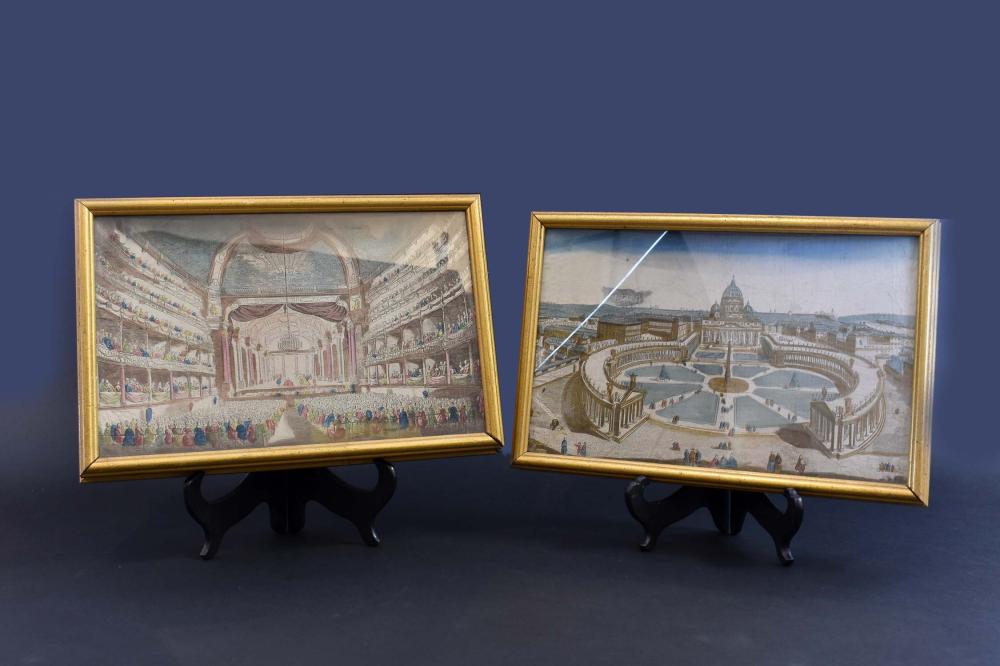 PAIR OF ITALIAN HAND-COLORED PRINTS