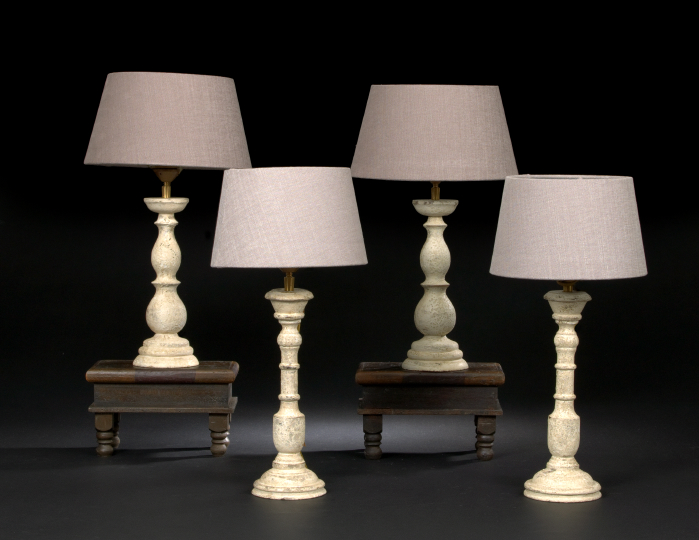 Pair of Italian Ivory-Painted