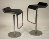 PAIR OF ITALIAN LEATHER STOOLS