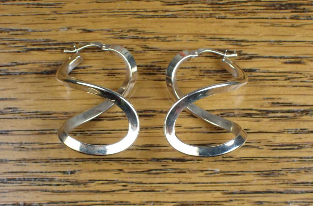 PAIR OF ITALIAN MADE GOLD SPIRAL