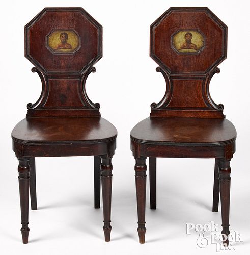 PAIR OF ITALIAN MAHOGANY HALL