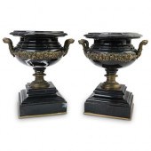 PAIR OF ITALIAN MARBLE AND BRO