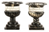 PAIR OF ITALIAN MARBLE FLUTED