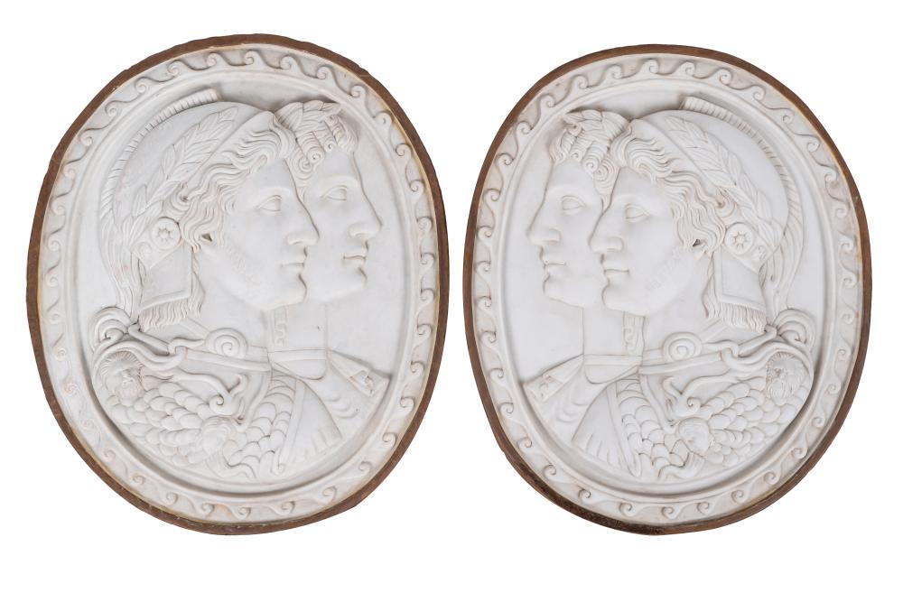 PAIR OF ITALIAN MARBLE RELIEF