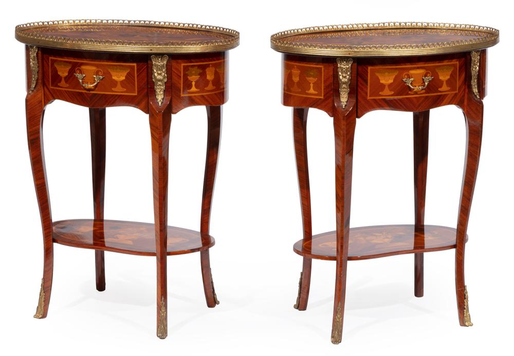 PAIR OF ITALIAN MARQUETRY, KINGWOOD