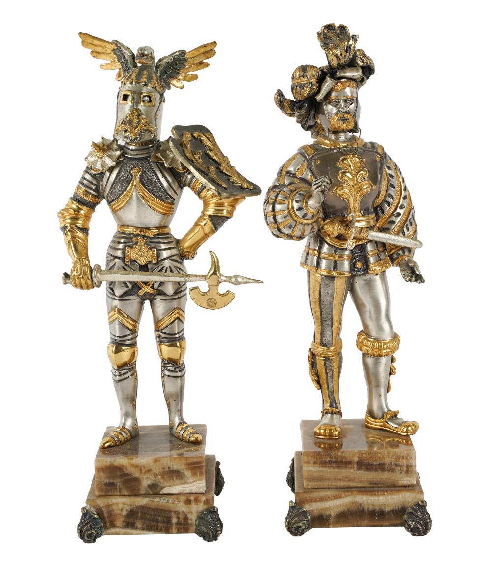PAIR OF ITALIAN MIXED METAL