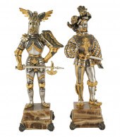 PAIR OF ITALIAN MIXED METAL KN