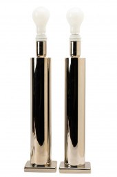 PAIR OF ITALIAN MODERN CHROME