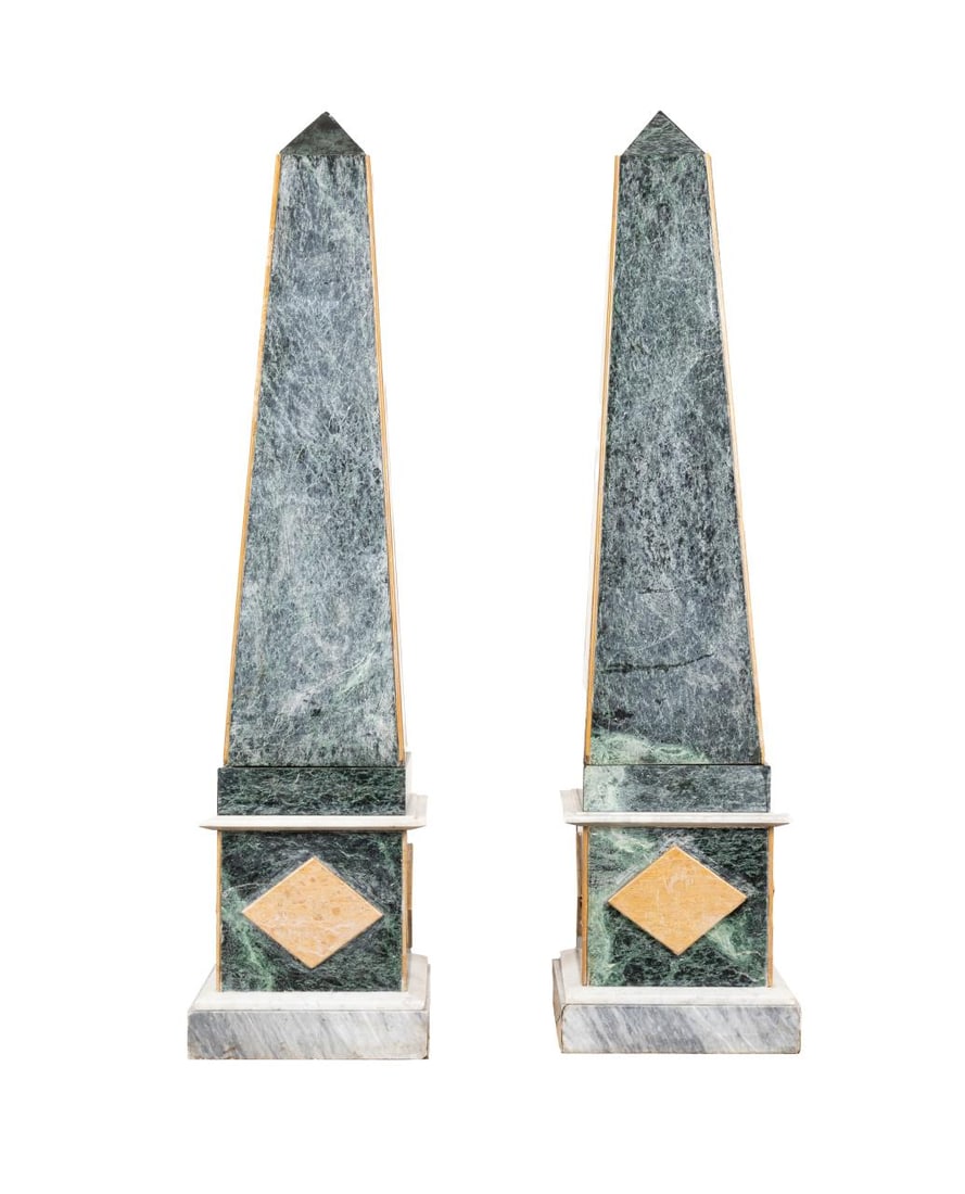 PAIR OF ITALIAN MONUMENTAL GREEN