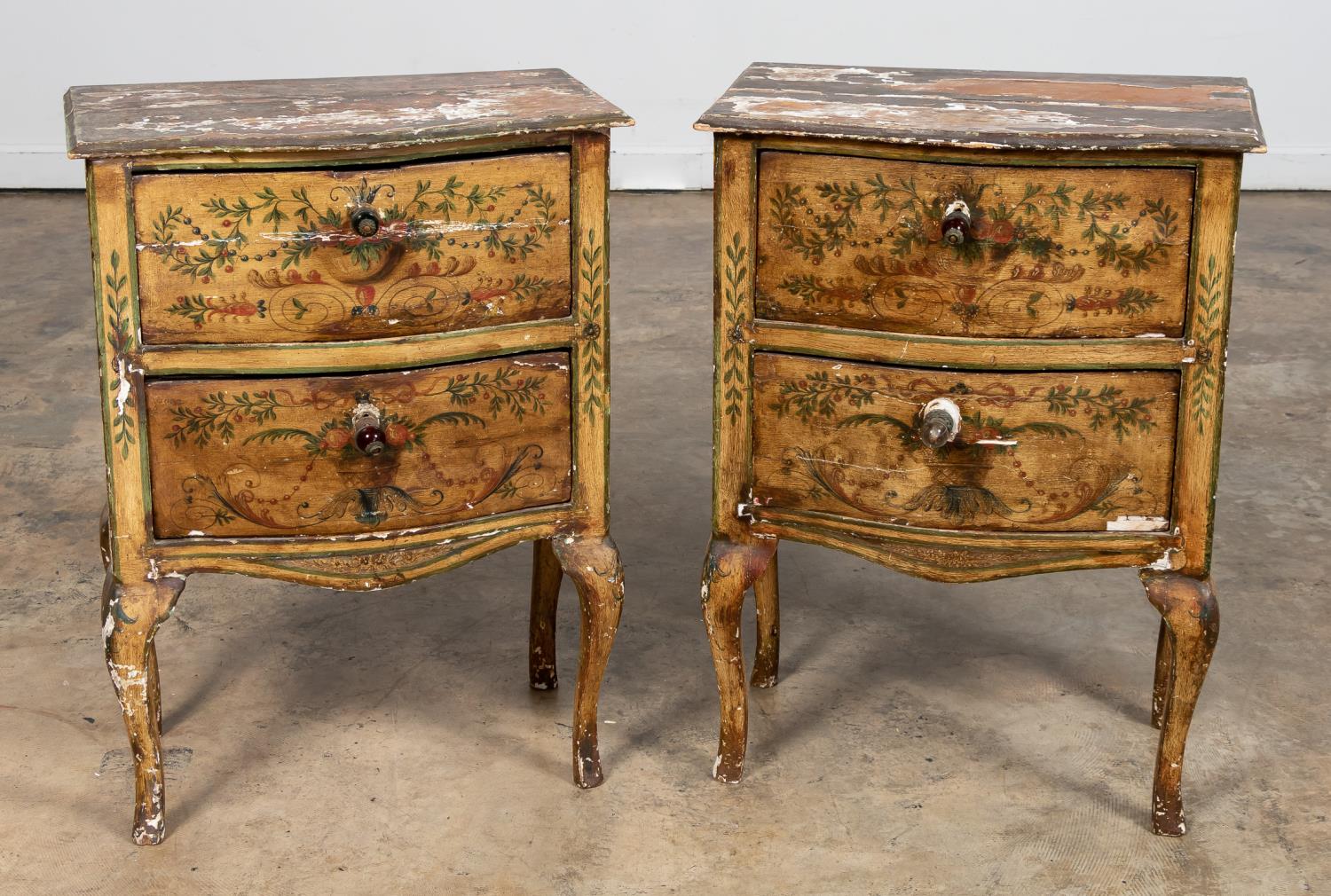 PAIR OF ITALIAN PAINT DECORATED