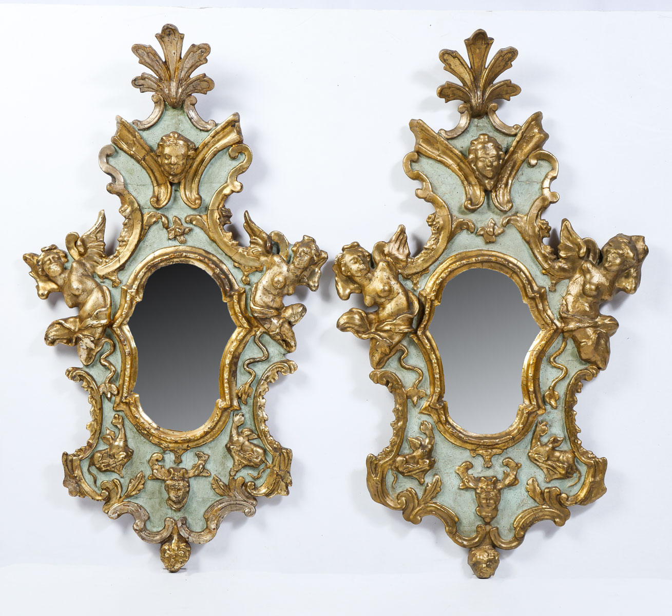 PAIR OF ITALIAN PAINTED GESSO