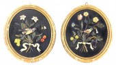 PAIR OF ITALIAN PIETRA DURA OV