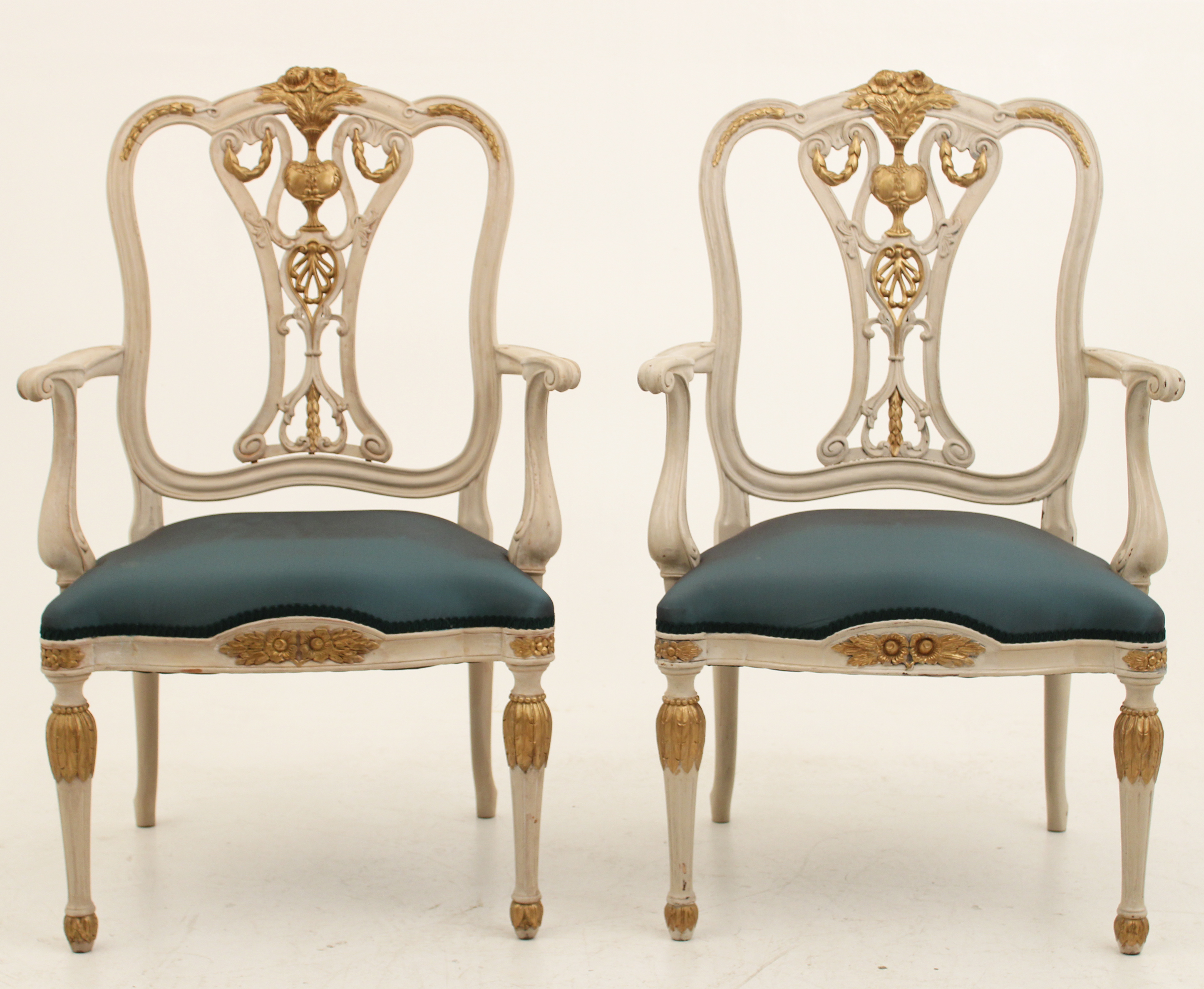 PAIR OF ITALIAN POLYCHROME AND