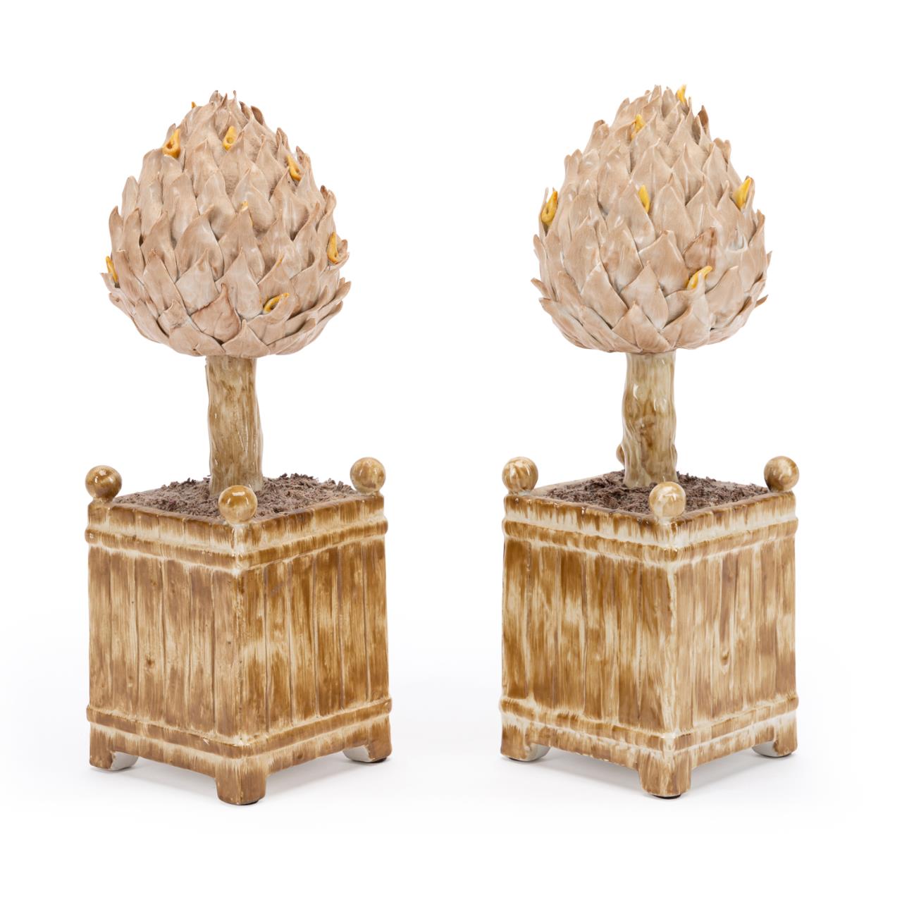 PAIR OF ITALIAN PORCELAIN ARTICHOKE