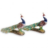 PAIR OF ITALIAN PORCELAIN PEAC